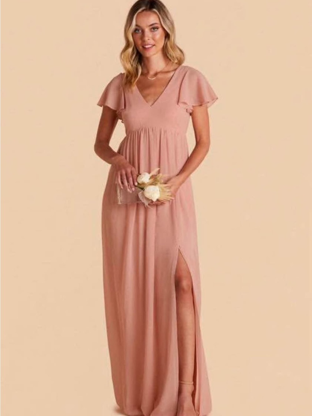 Birdy Grey Hannah Empire Dress in Dusty Rose